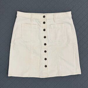 J. Crew Stretch Cotton Blend Button Up Short Skirt Size 10